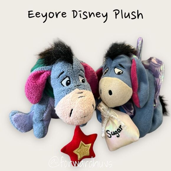 Charming Disney Eeyore Plush Beanie Babies - Whimsical Duo - Picture 5 of 9